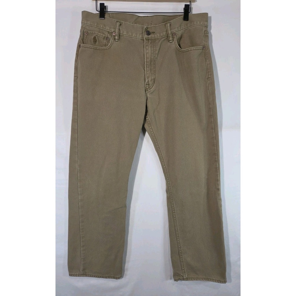 Polo Ralph Lauren Jeans Mens Classic 867 34x30 Khaki Tan Cotton Denim Y2K